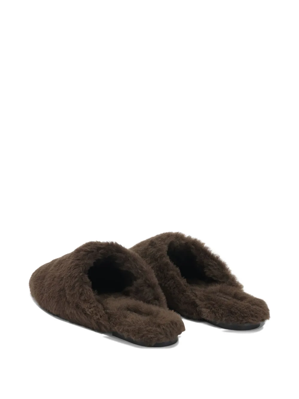 Aeyde Rega platte lammy muiltjes Bruin