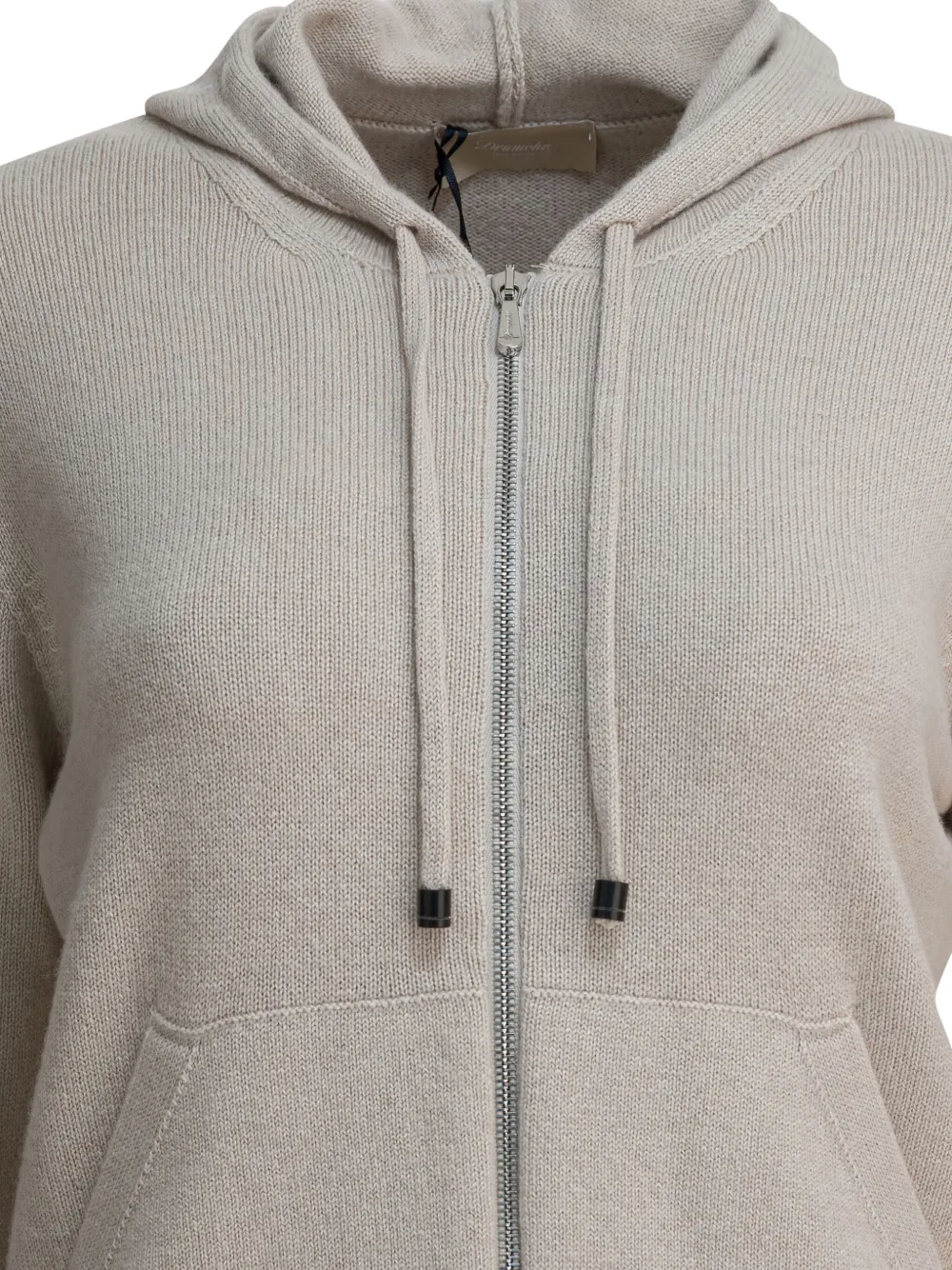 Drumohr Vest met capuchon en rits Beige