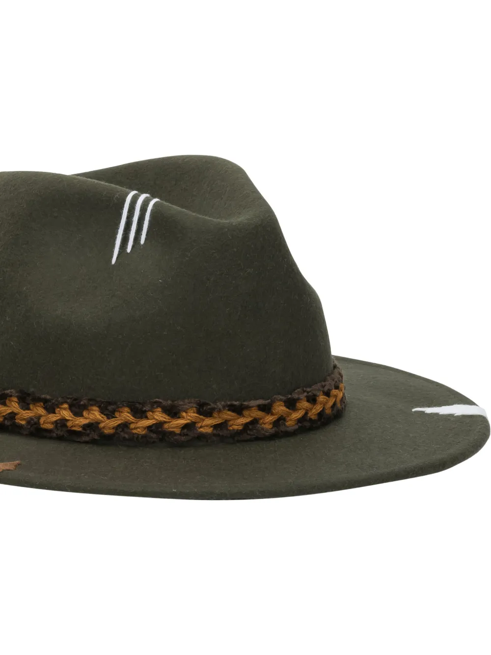 The Hat Gang Chapeau Braided-trim Hat In Brown