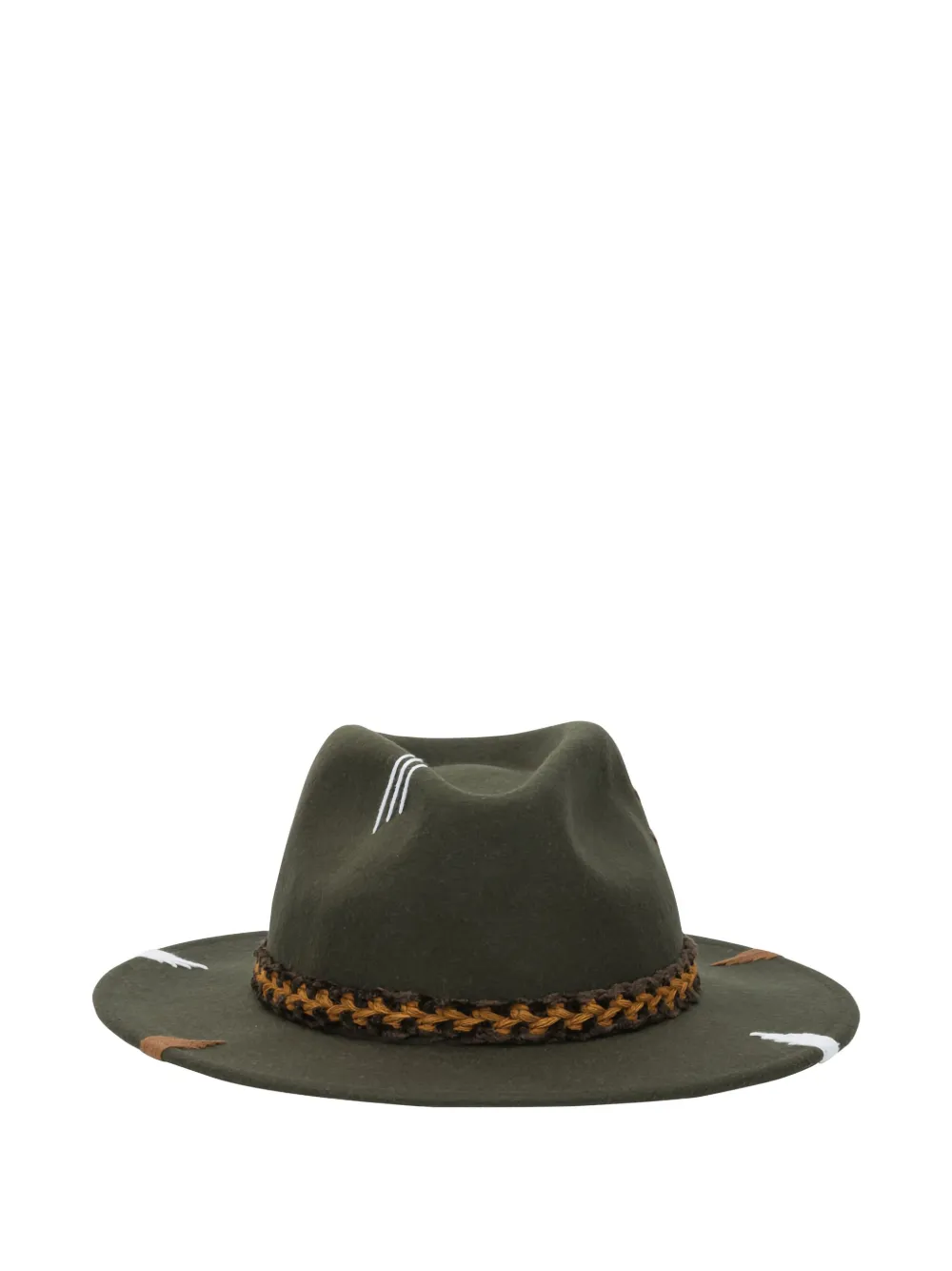 The Hat Gang Chapeau Braided-trim Hat In Brown