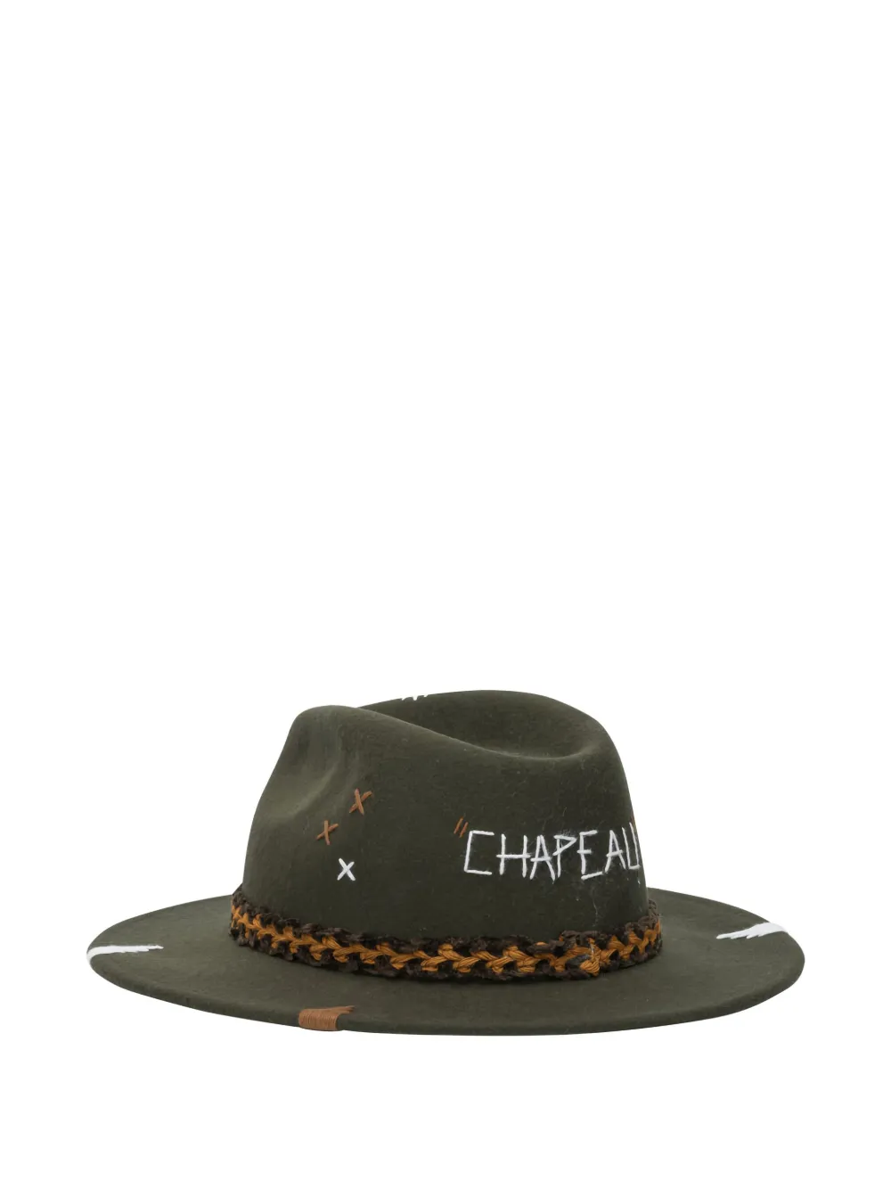 The Hat Gang Chapeau Braided-trim Hat In Brown
