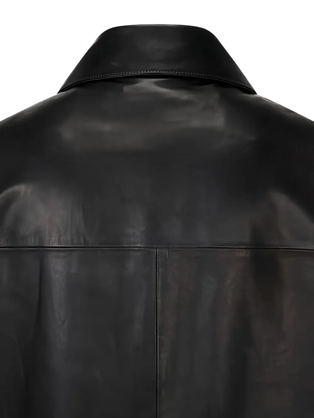 Man On The Boon. Calf Leather Single Coat In Black