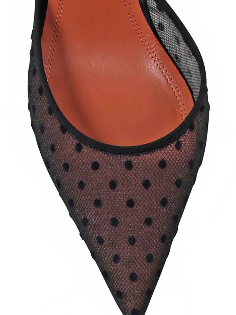 Amina Muaddi 95 mm Holli slingback pumps met stippen Zwart