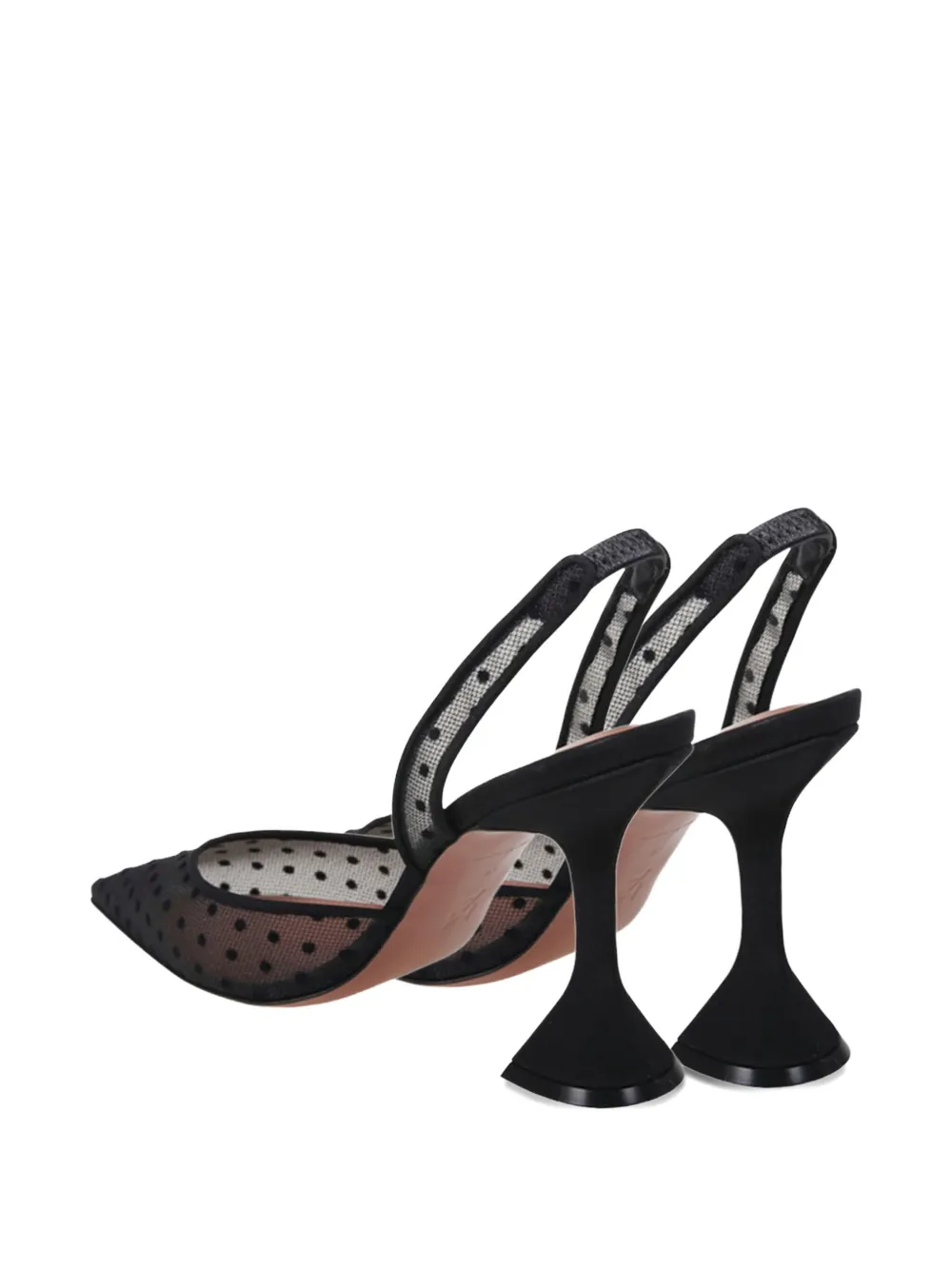 Amina Muaddi 95 mm Holli slingback pumps met stippen Zwart