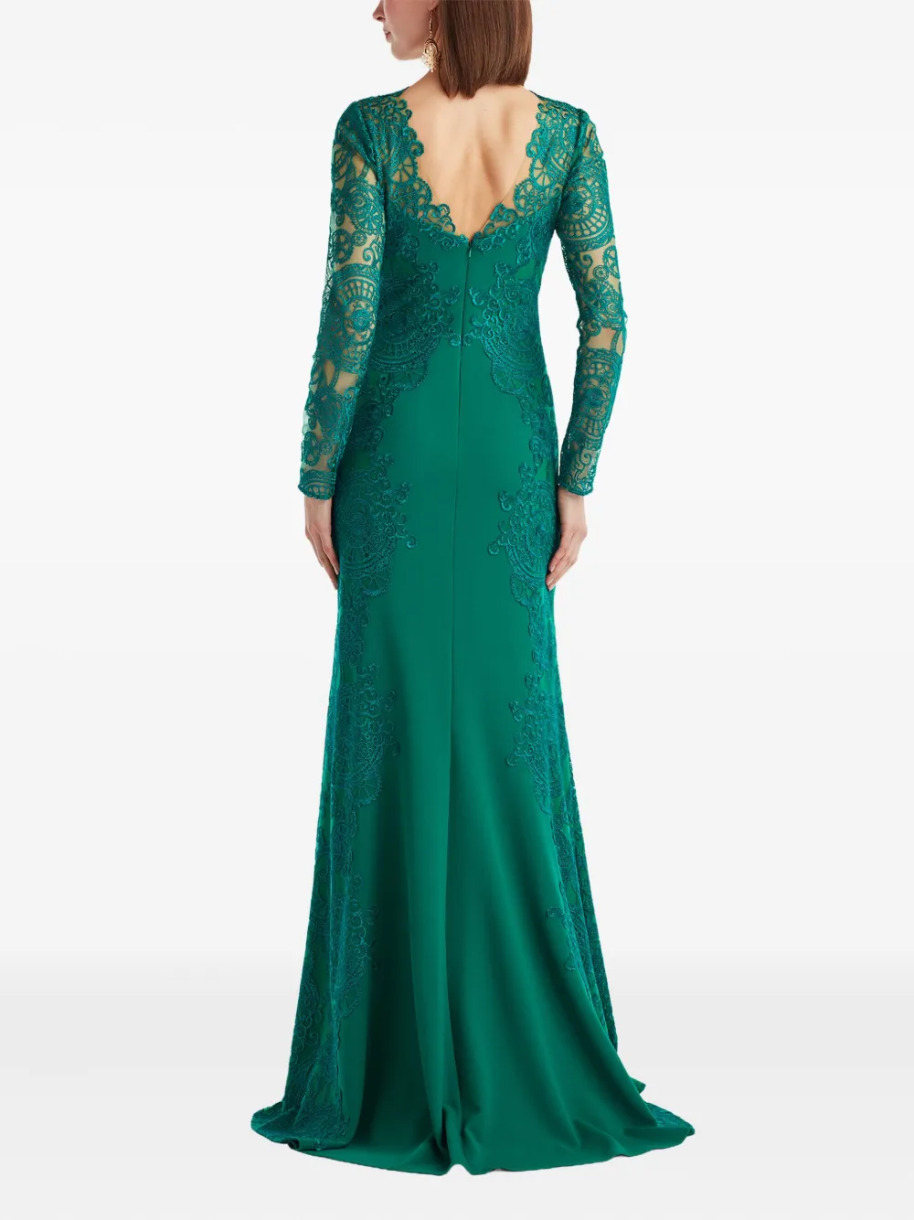 Tadashi Shoji Cit25658l Longsleeve Mother Of The Bride Lace Dress In Green