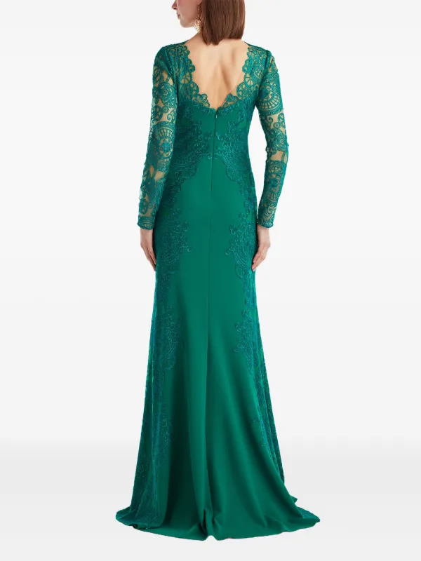 Tadashi Shoji Embroidered Lace Gown - Emerald Tadashi Shoji Embroidered Lace Gown - Emerald