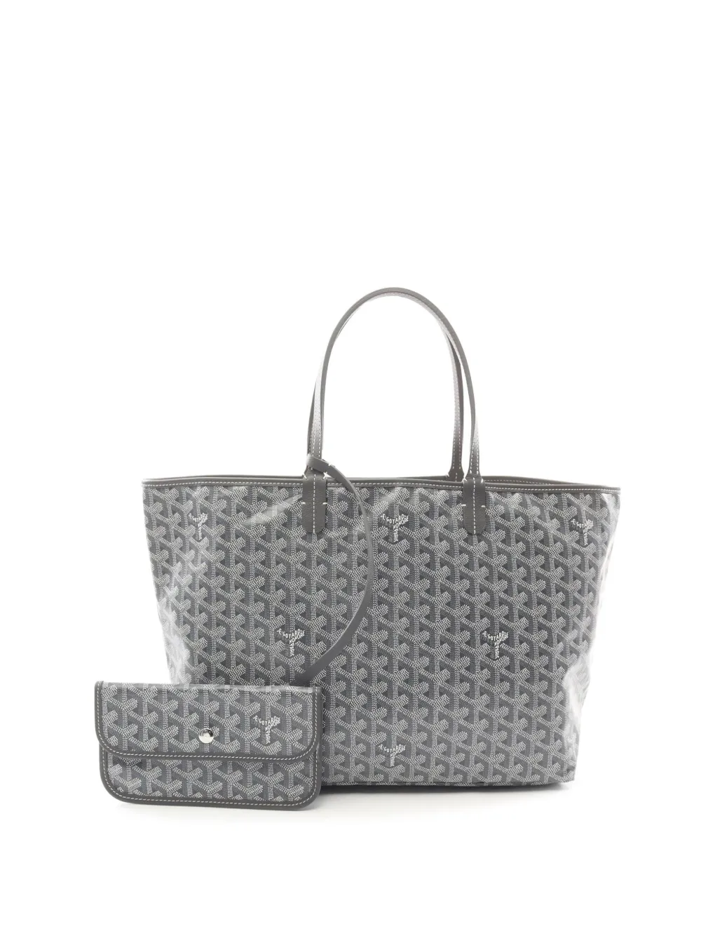 Pre-owned Goyard 2010-2025 Ine Saint Louis Pm Tote Bag In Gray