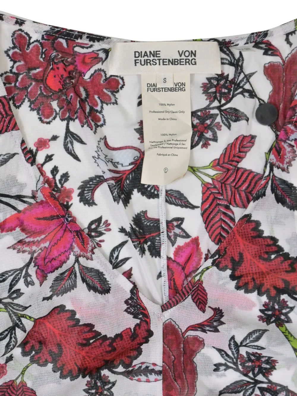 DIANE VON FURSTENBERG Pre-owned Floral-print Top In White
