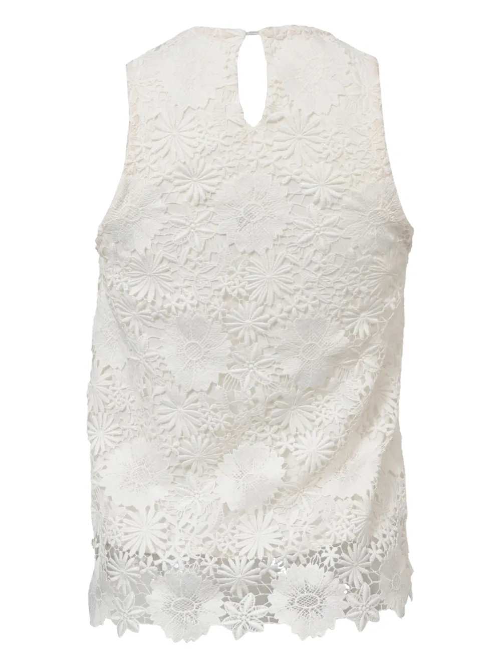 Pre-owned Maje Lidony Floral-lace Blouse In White