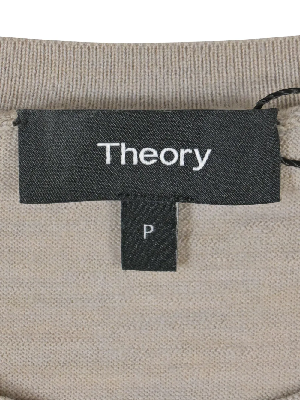 Pre-owned Theory Crew-neck Ribbed-trim Sweater In Neutral