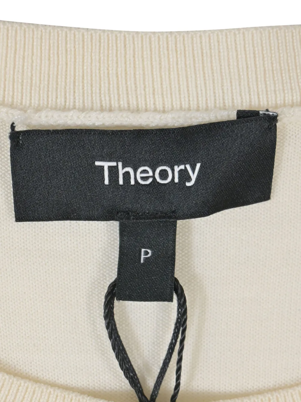 Pre-owned Theory Crew-neck Ribbed-trim Sweater In Neutral