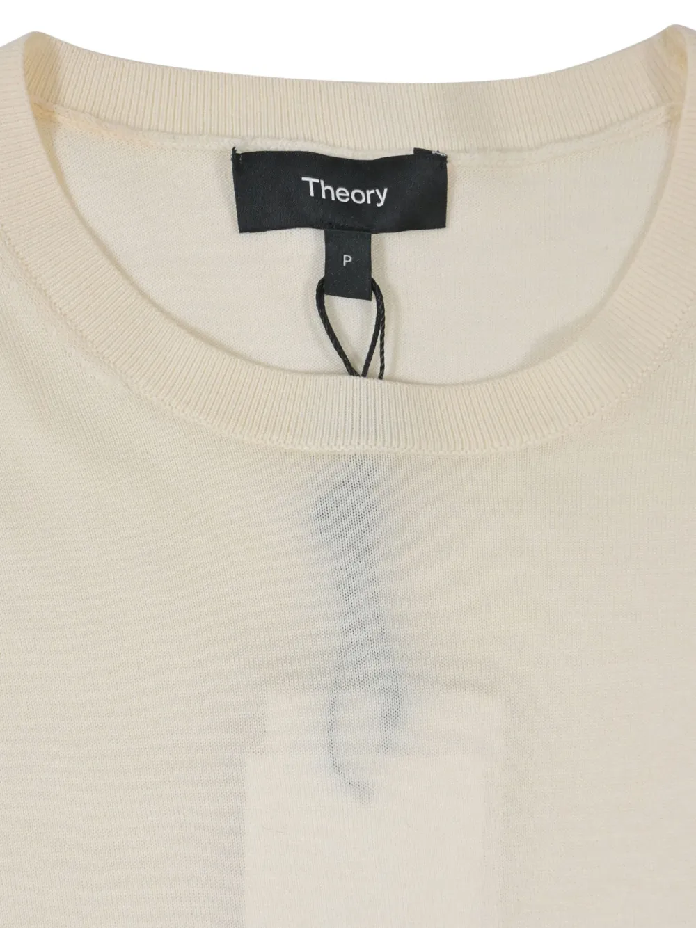 Pre-owned Theory Crew-neck Ribbed-trim Sweater In Neutral