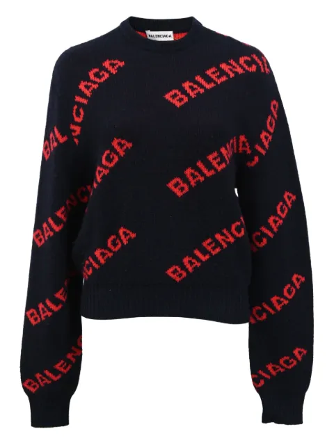 Balenciaga Pre-Owned logo-intarsia sweater