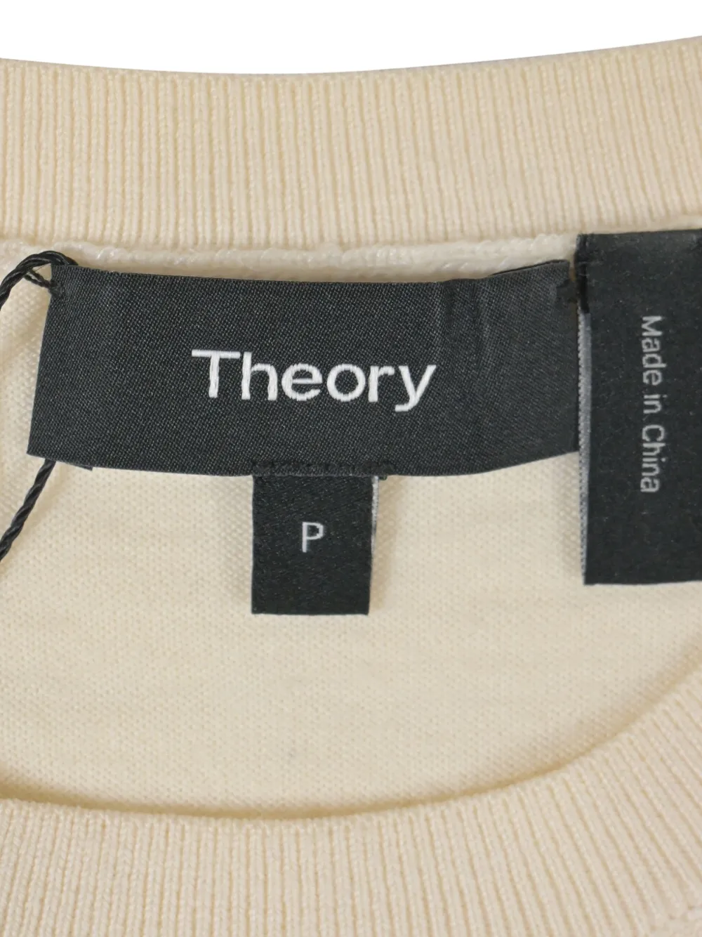 Pre-owned Theory Crew-neck Ribbed-trim Sweater In Neutral