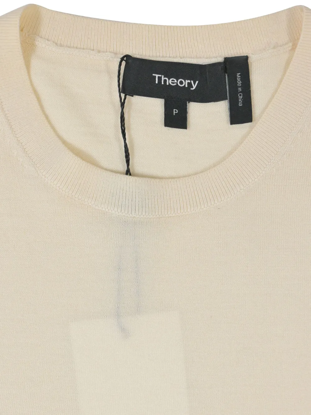 Pre-owned Theory Crew-neck Ribbed-trim Sweater In Neutral