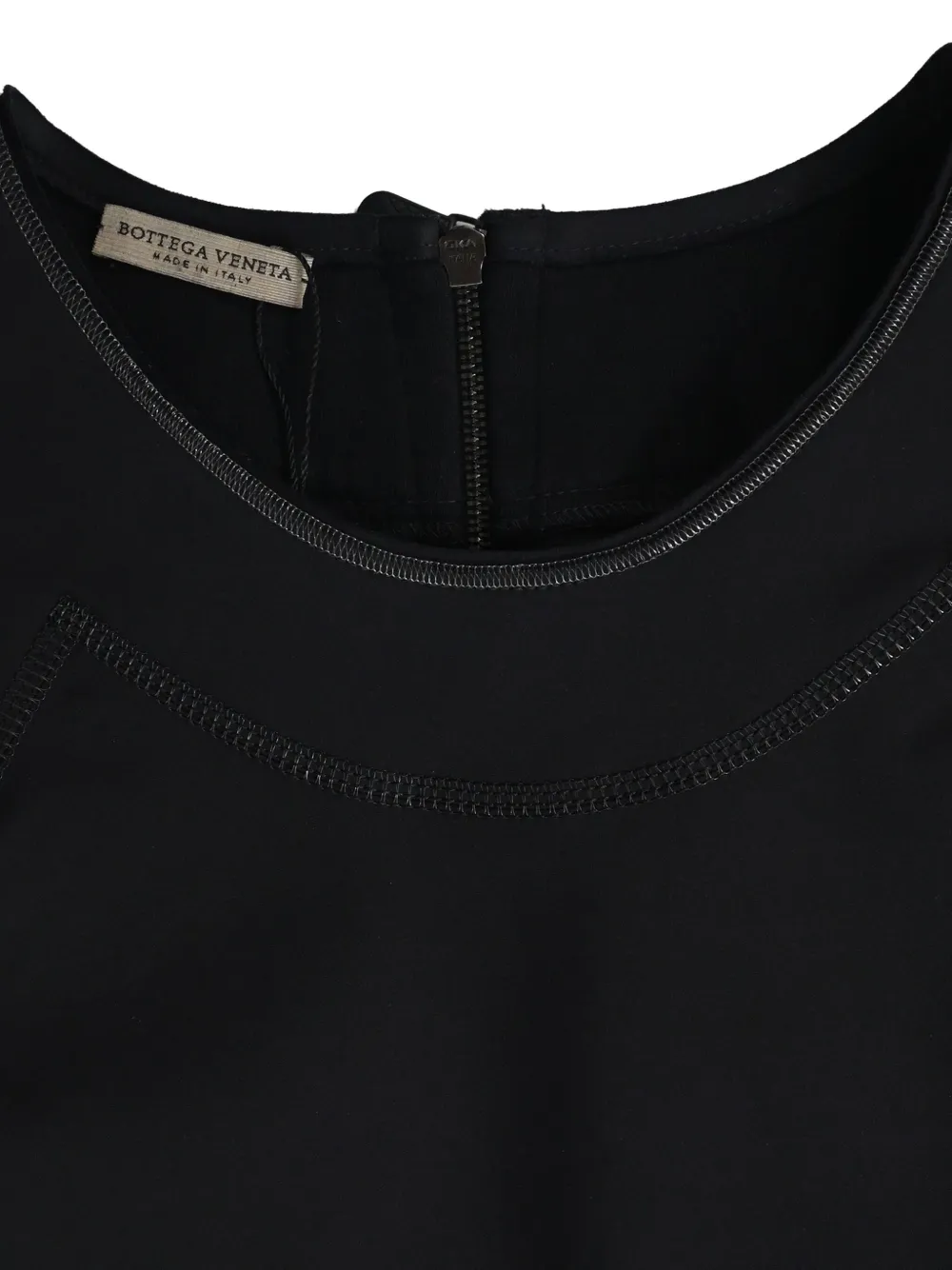 Pre-owned Bottega Veneta Cap-sleeve A-line Midi Dress In Black