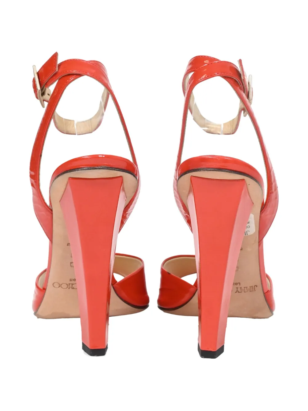 JIMMY CHOO Pre-owned 110mm Patent-finish Sandals In Red