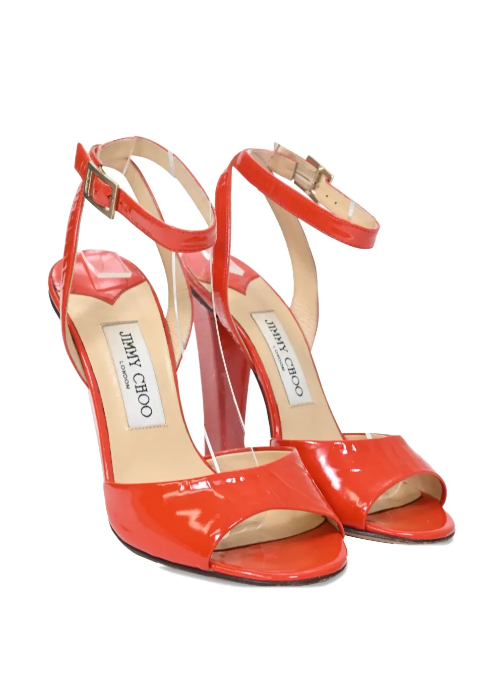 Jimmy Choo Pre-Owned 110mm patent-finish sandals - Rood
