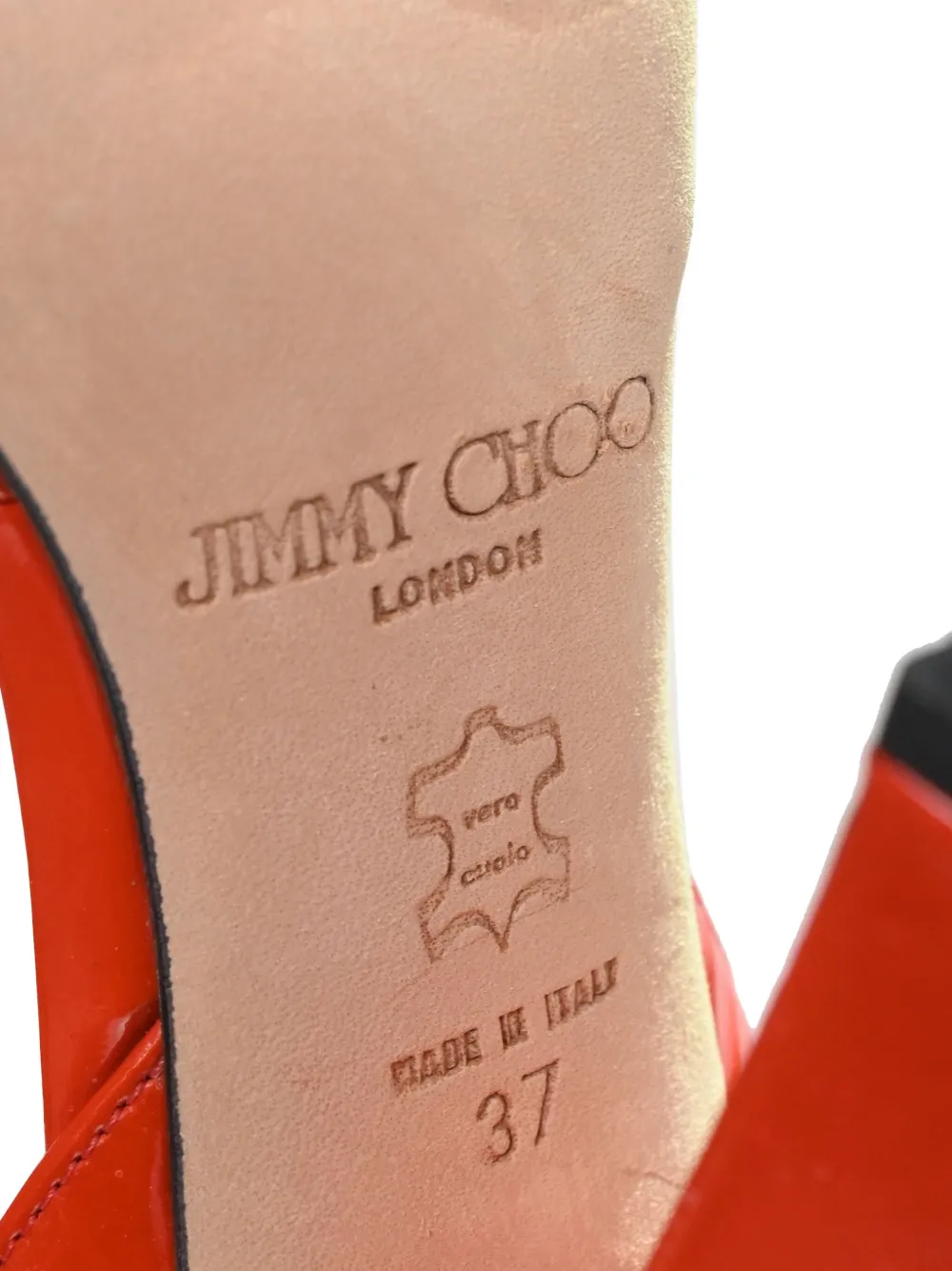 JIMMY CHOO Pre-owned 110mm Patent-finish Sandals In Red