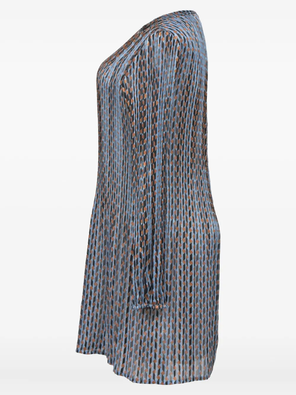 Maje Rockilane geometric-print midi dress - Blauw