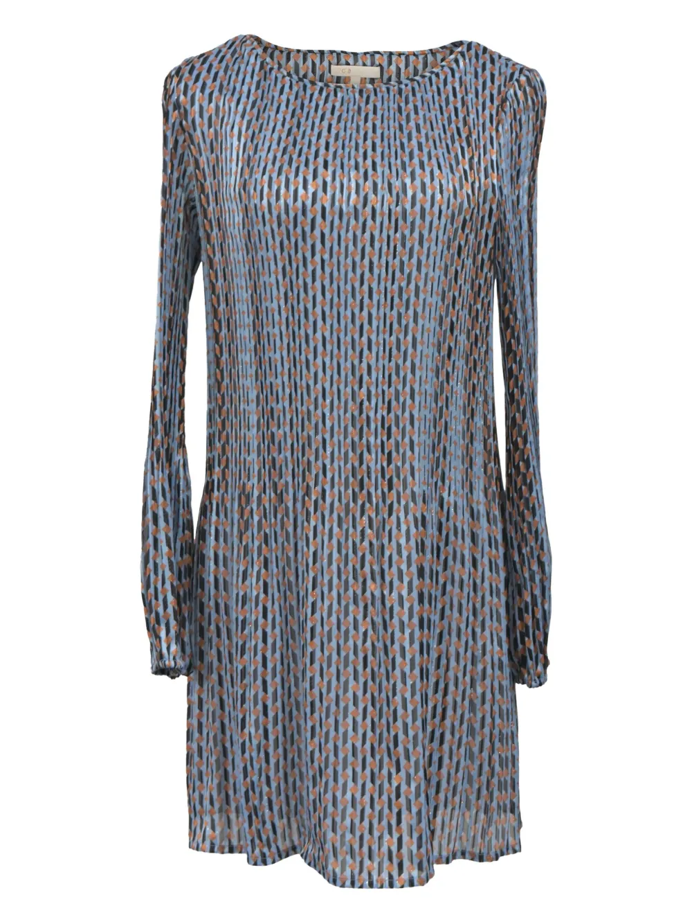 Maje Rockilane geometric-print midi dress | Blue | Image 1