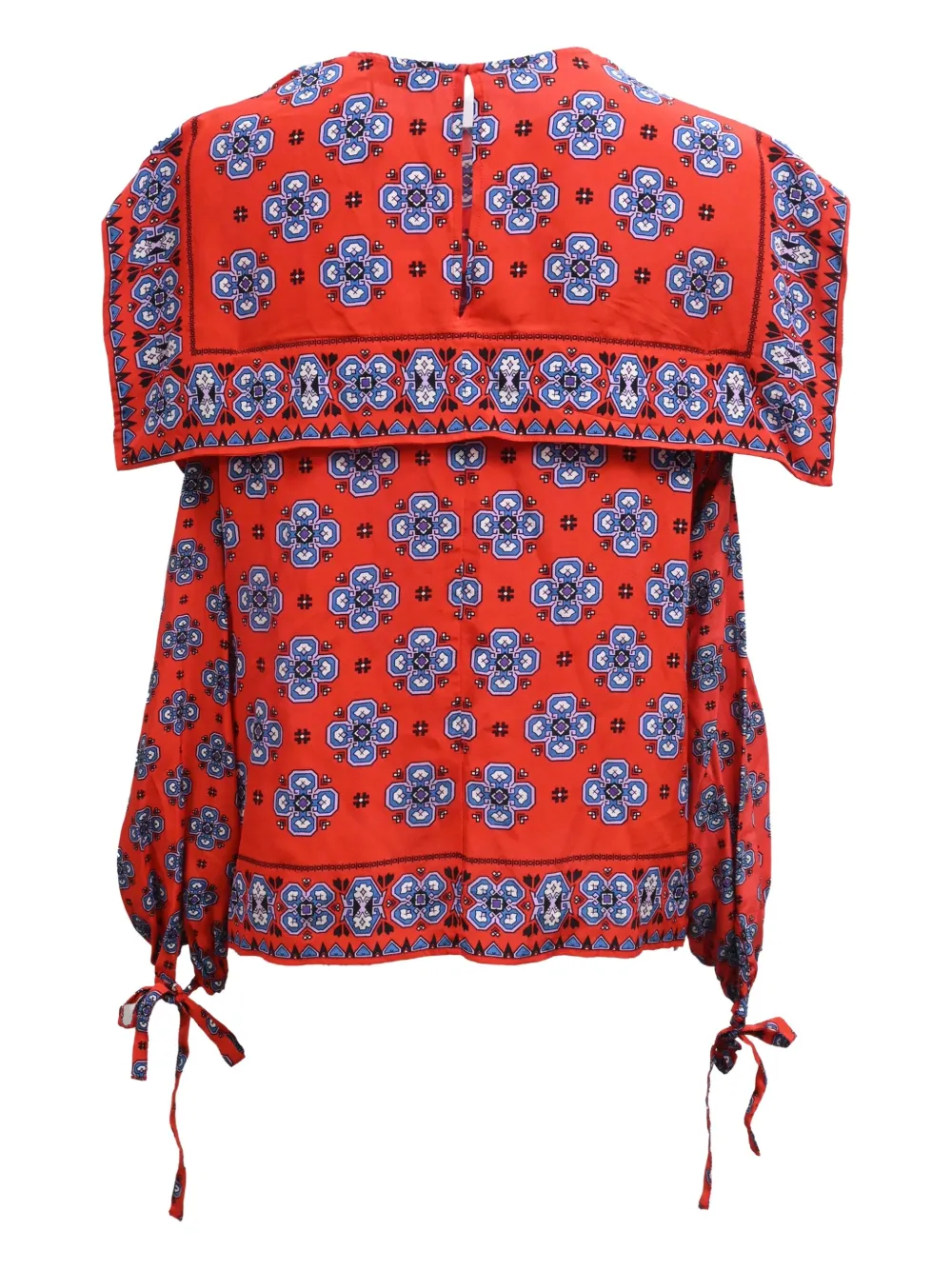 SANDRO Dalla cold-shoulder mosaic-print blouse | Image 2