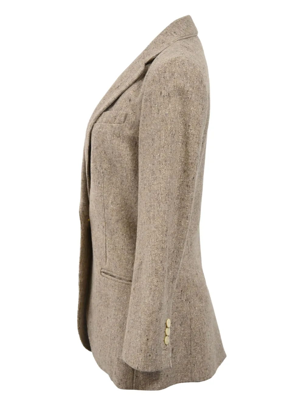 Pre-owned Theory Single-breasted Tweed Blazer In Neutral