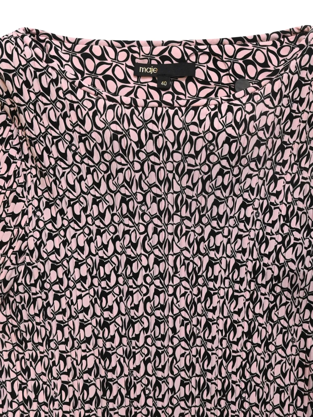 Pre-owned Maje Graphic-print Long-sleeve Mini Dress In Pink