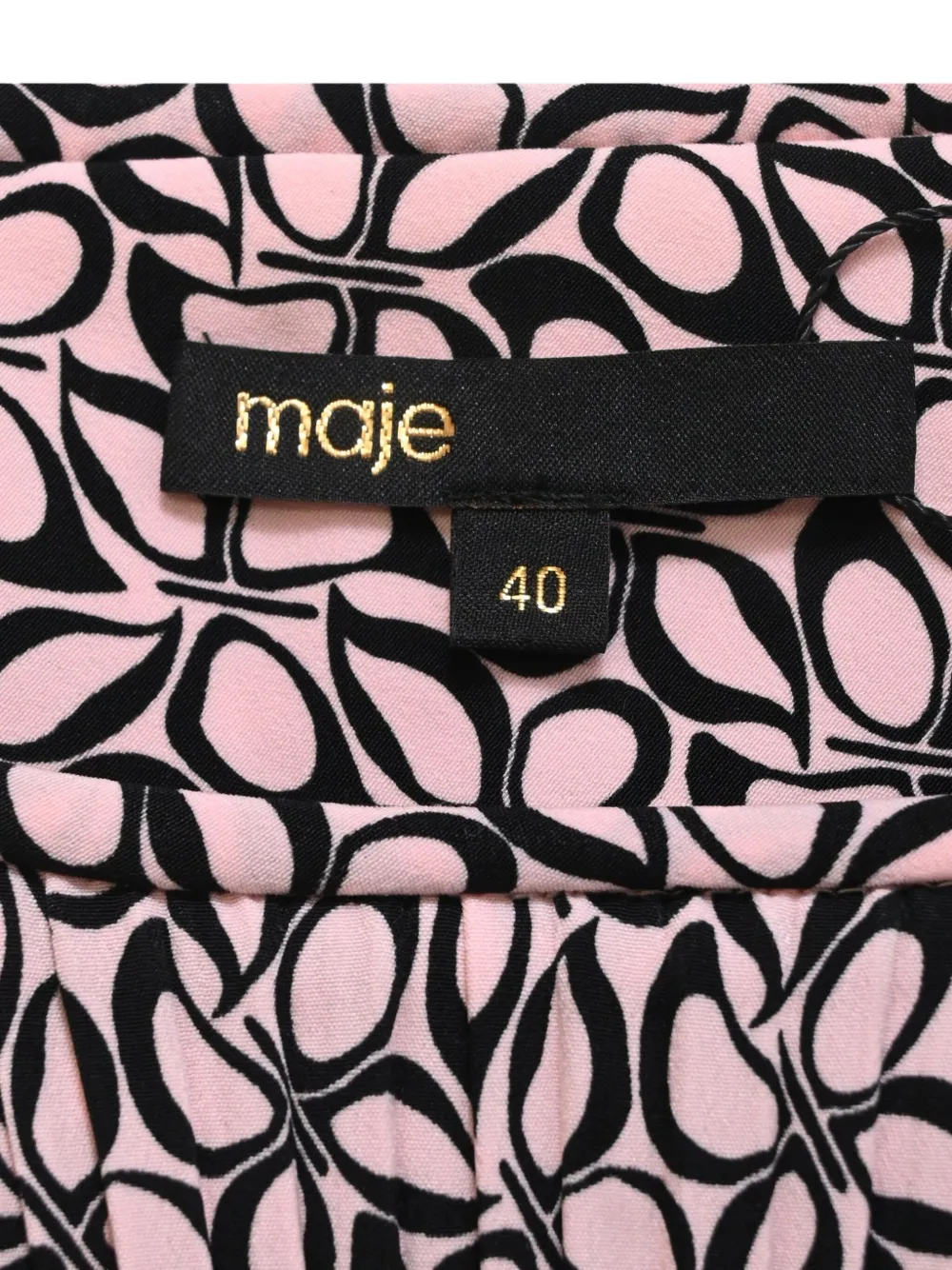 Pre-owned Maje Graphic-print Long-sleeve Mini Dress In Pink