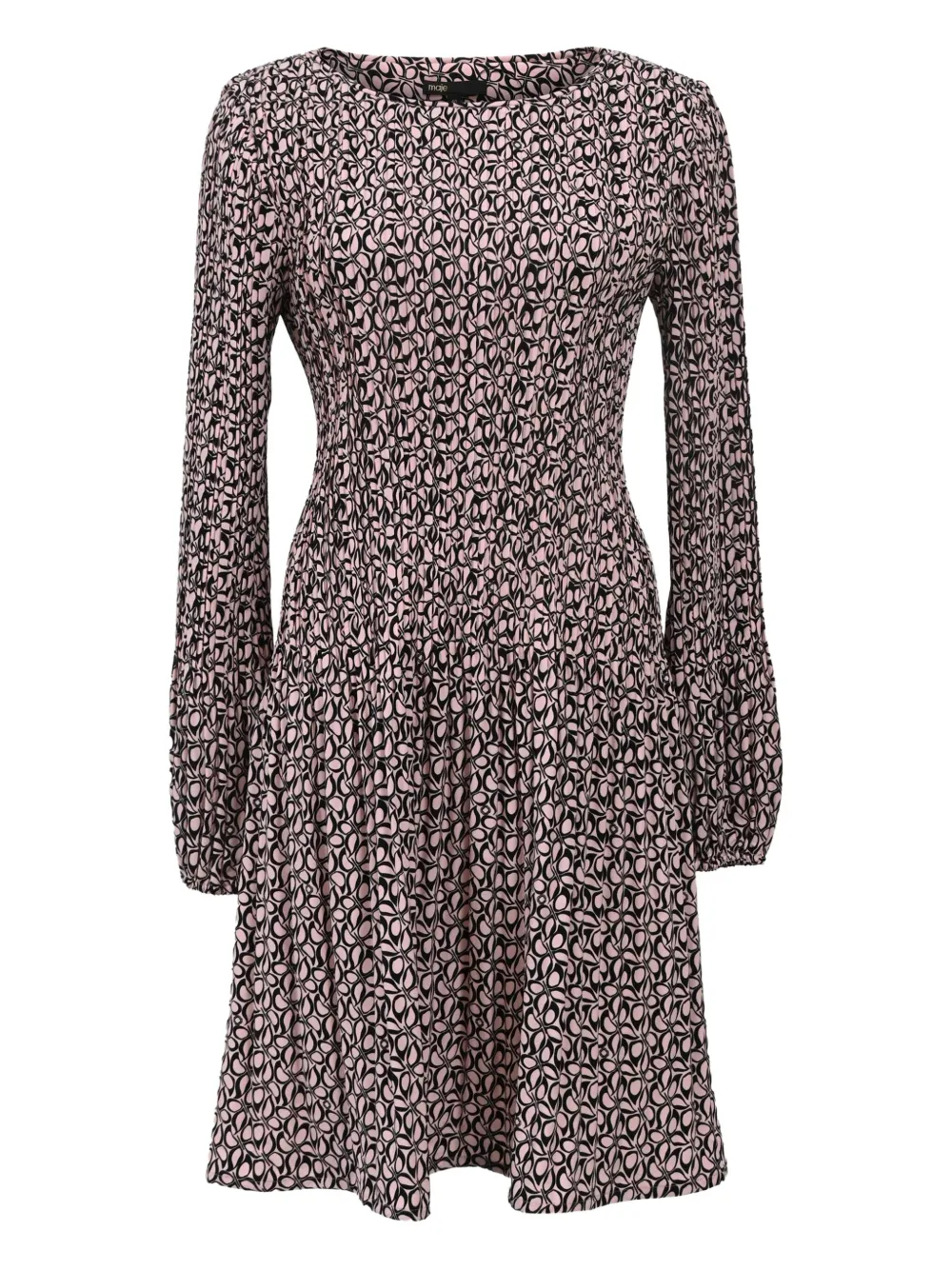 Maje graphic-print long-sleeve mini dress - Roze
