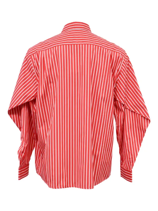 Balenciaga ロゴシャツ Balenciaga Pre-Owned ストライプ ロゴ シャツ | レッド | FARFETCH JP