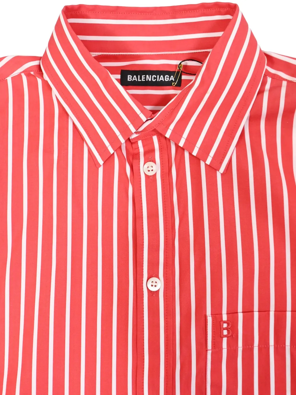 Balenciaga Pre-Owned ストライプ ロゴ シャツ | レッド | FARFETCH JP