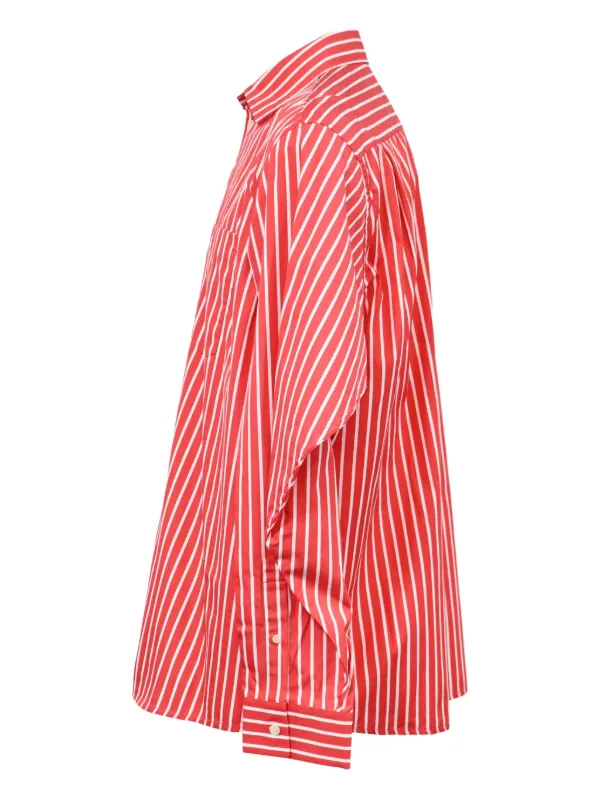 Balenciaga Pre-Owned ストライプ ロゴ シャツ | レッド | FARFETCH JP