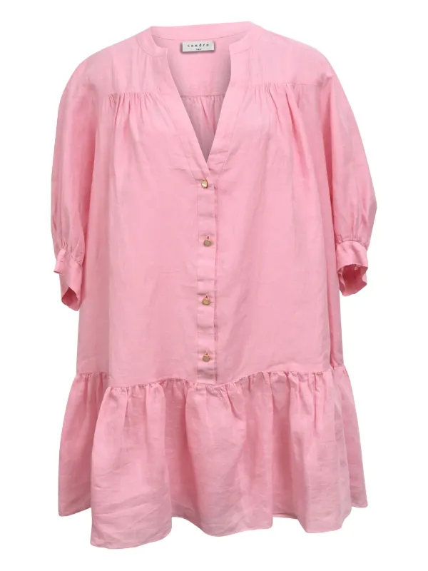 pink dress sandro SANDRO Buttoned Mini Dress | Pink