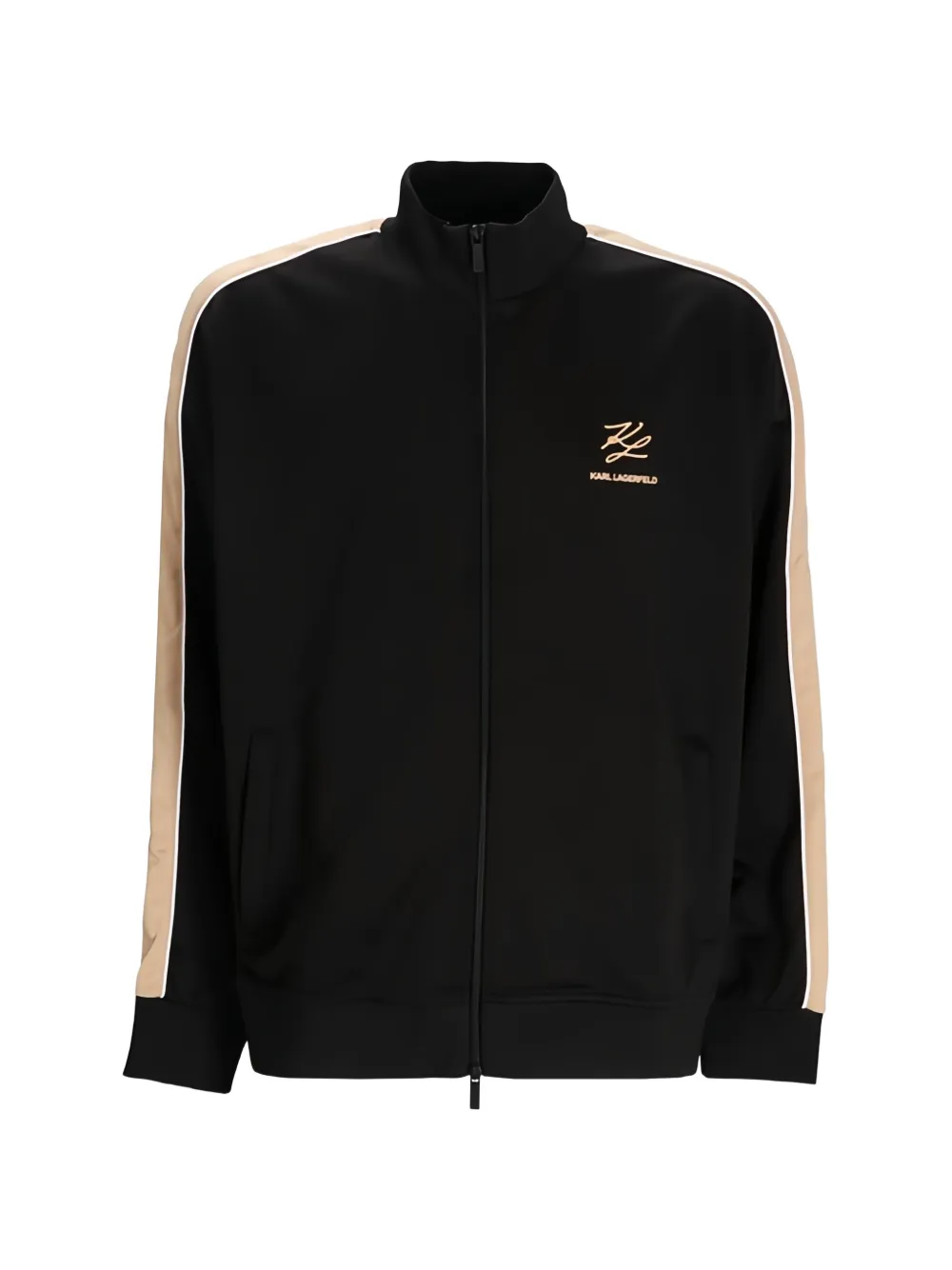 Karl Lagerfeld stripe zip sweater - Nero