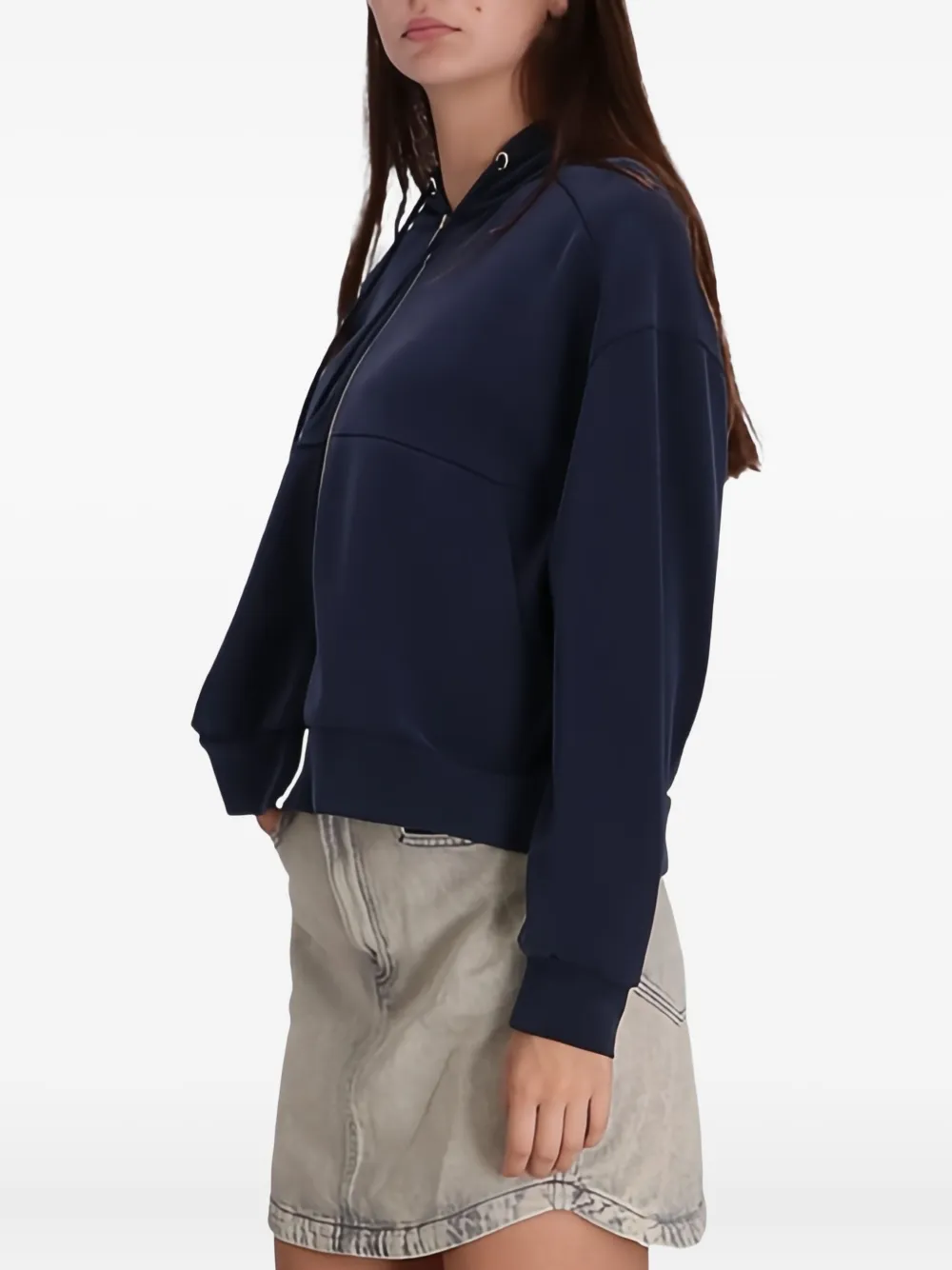 BOSS Hoodie met rits Blauw