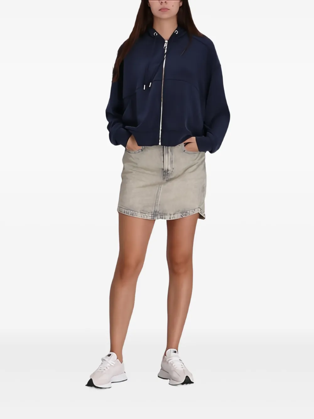 BOSS Hoodie met rits - Blauw