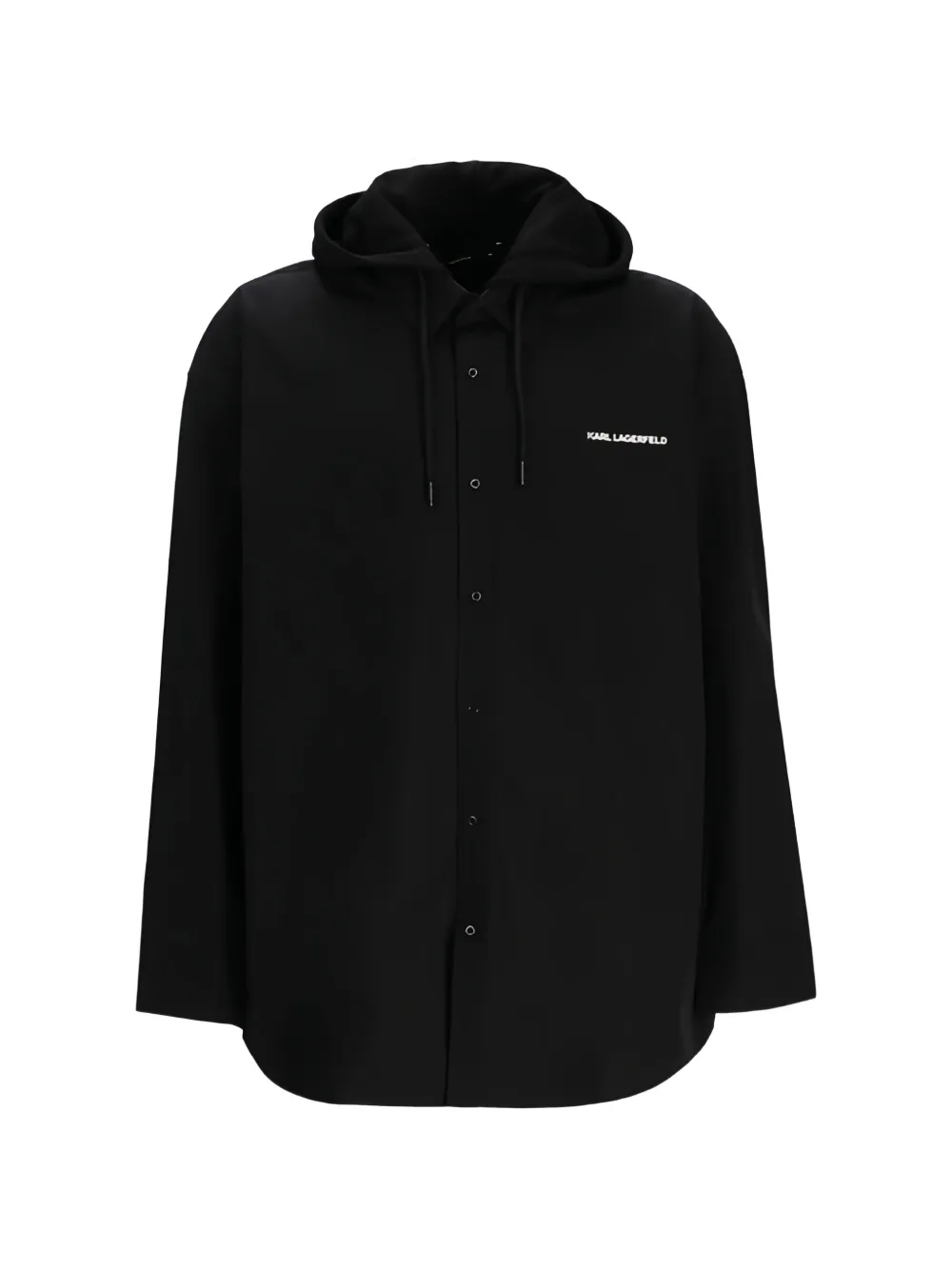 Karl Lagerfeld logo-lettering hooded jacket - Nero