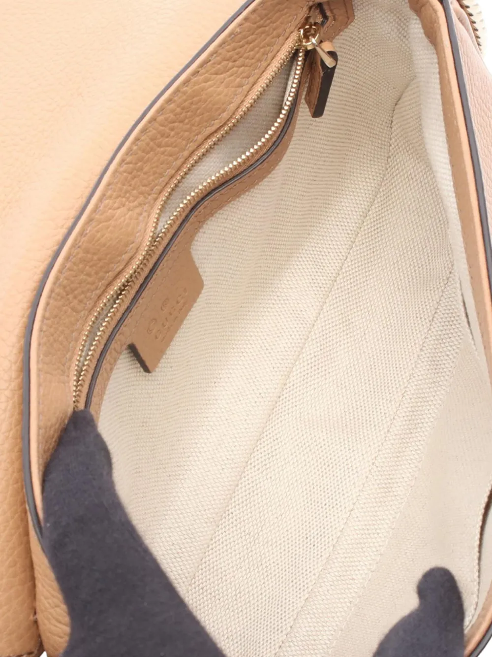 Pre-owned Gucci 2016-2025 Medium Leather Soho Chain Flap Crossbody Bag In Brown