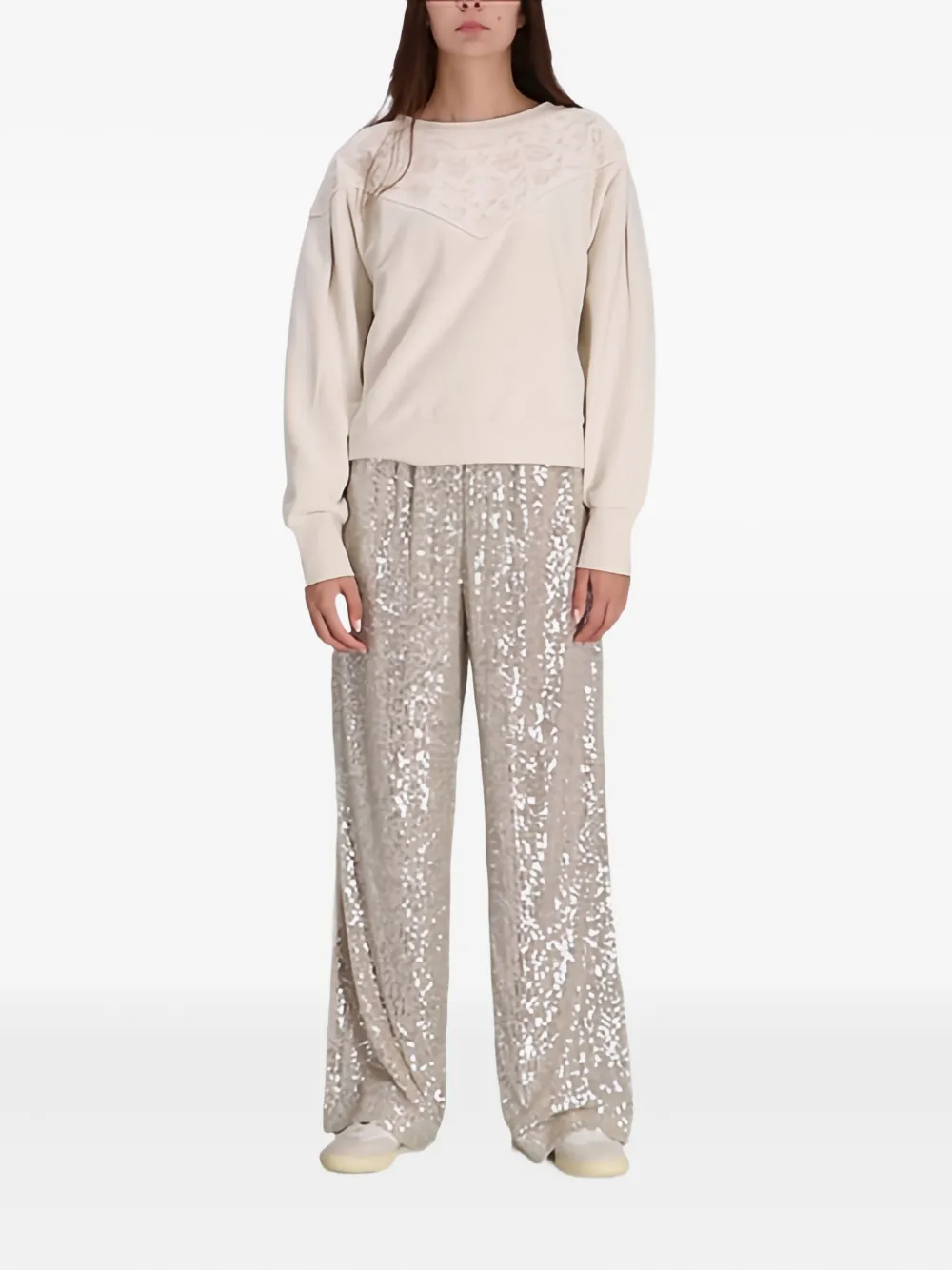 Hugo Boss Long-sleeved Sweatshirt In Neutral