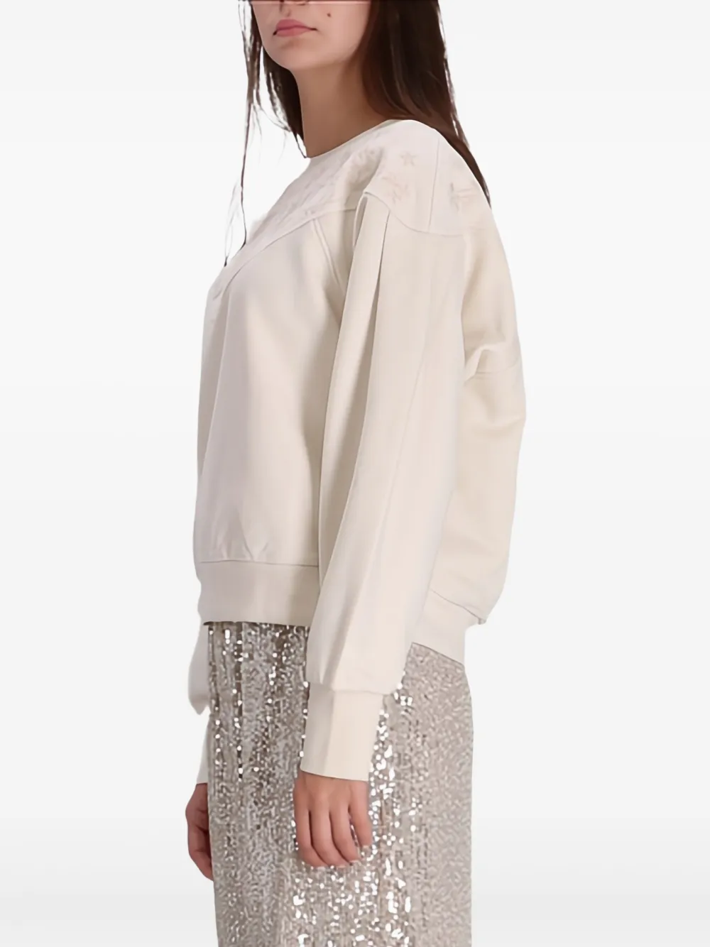 Hugo Boss Long-sleeved Sweatshirt In Neutral