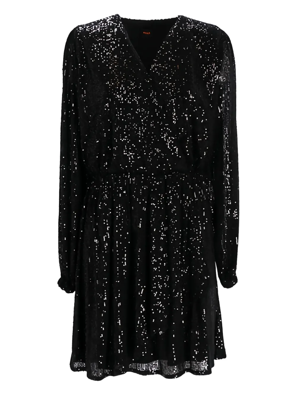 Hugo Boss Sequin-embelished Mini Dress In Black