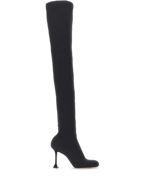 Amina Muaddi 95mm stretch thigh-high boots
