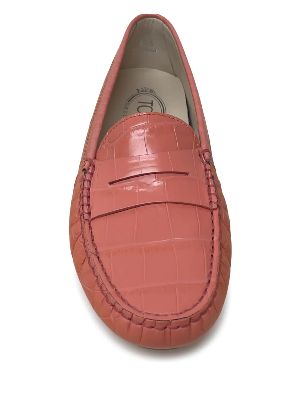 Tod's Gommini loafers met krokodillen-reliëf Roze