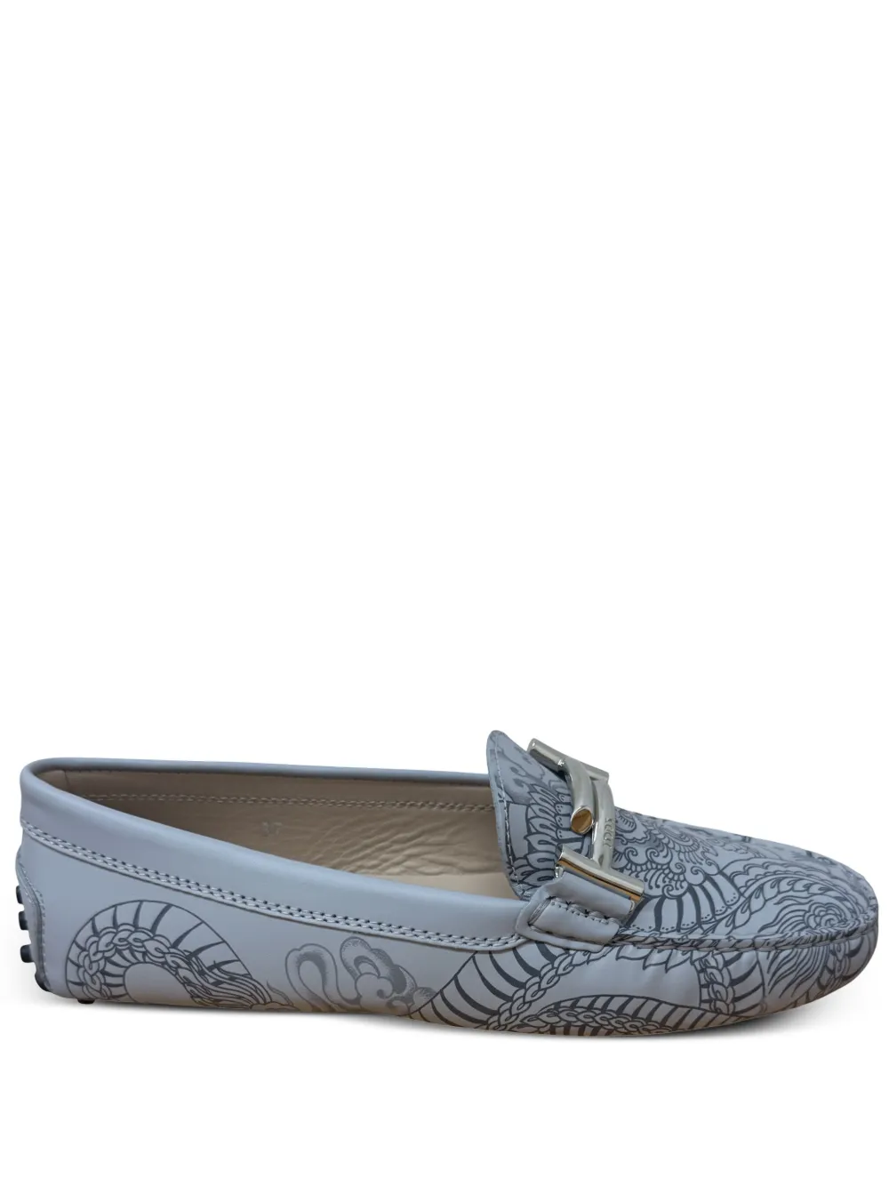 Tod's Gommino Tattoo Double-t Loafers In Blue
