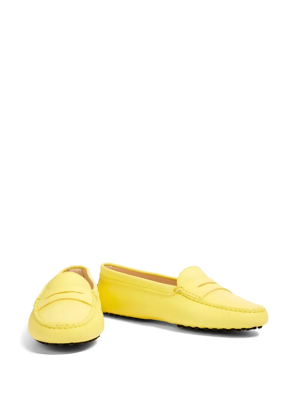Tod's Leather Penny Loafers In Yellow