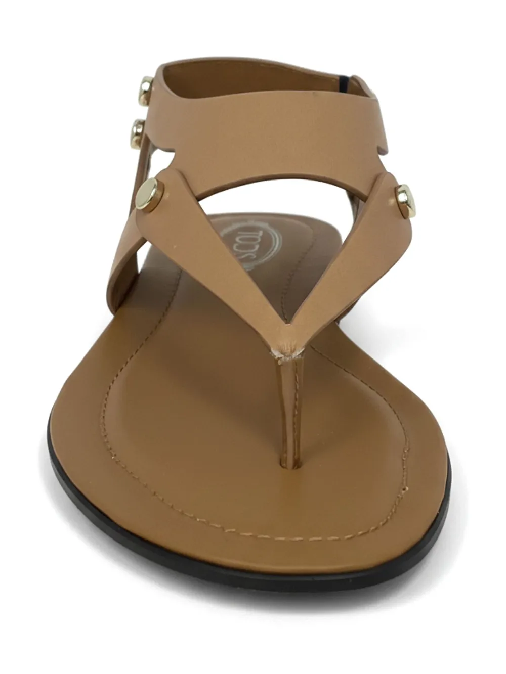Tod's Button Leather Sandals In Neutral