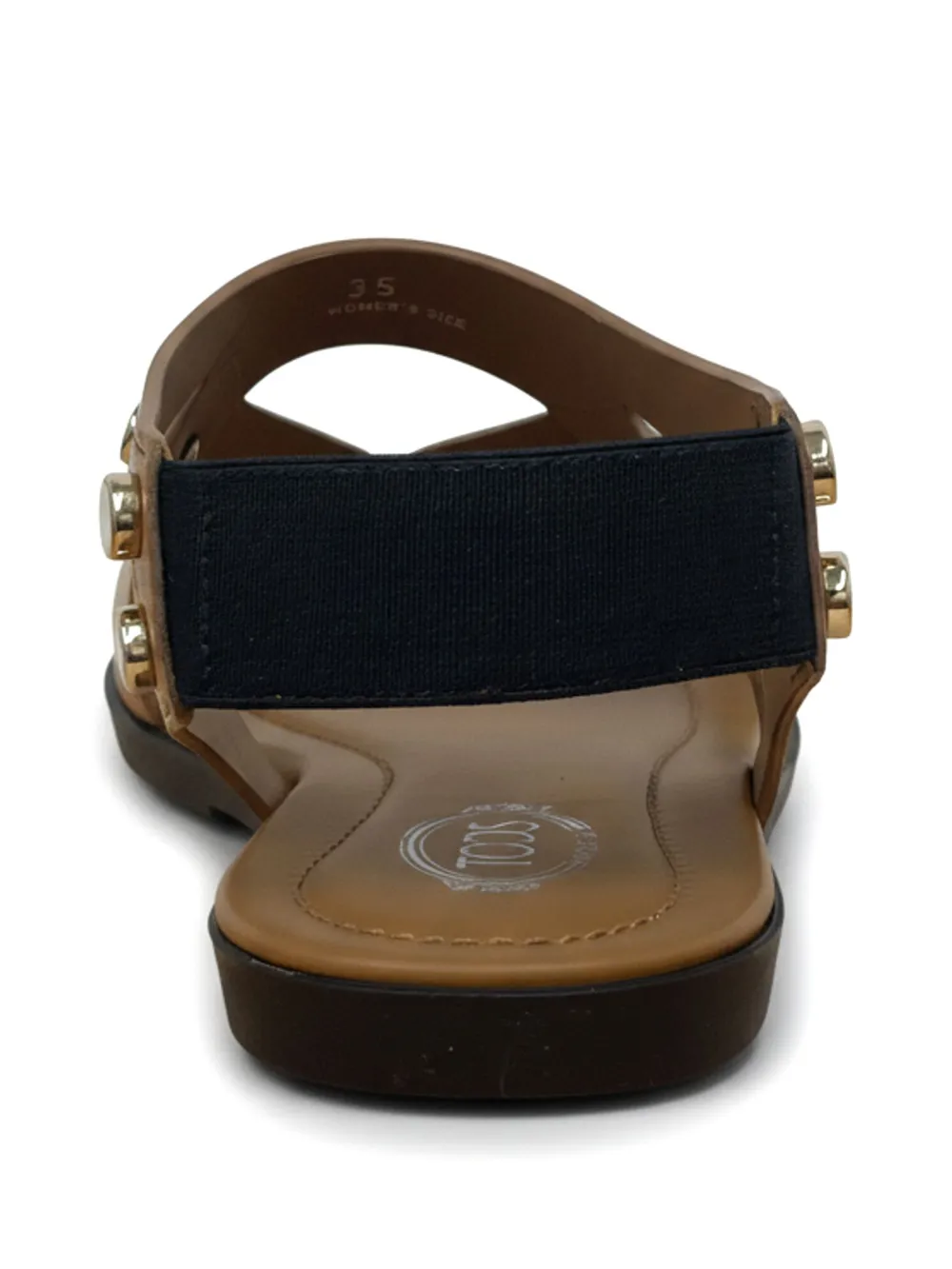 Tod's Button Leather Sandals In Neutral