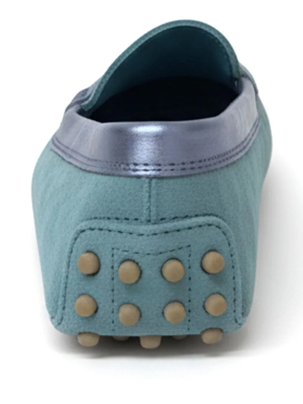 Tod's Gommino Metallic-trim Suede Loafers In Blue