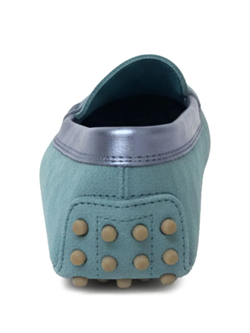 Tod's Gommino suède loafers met metallic afwerking Blauw